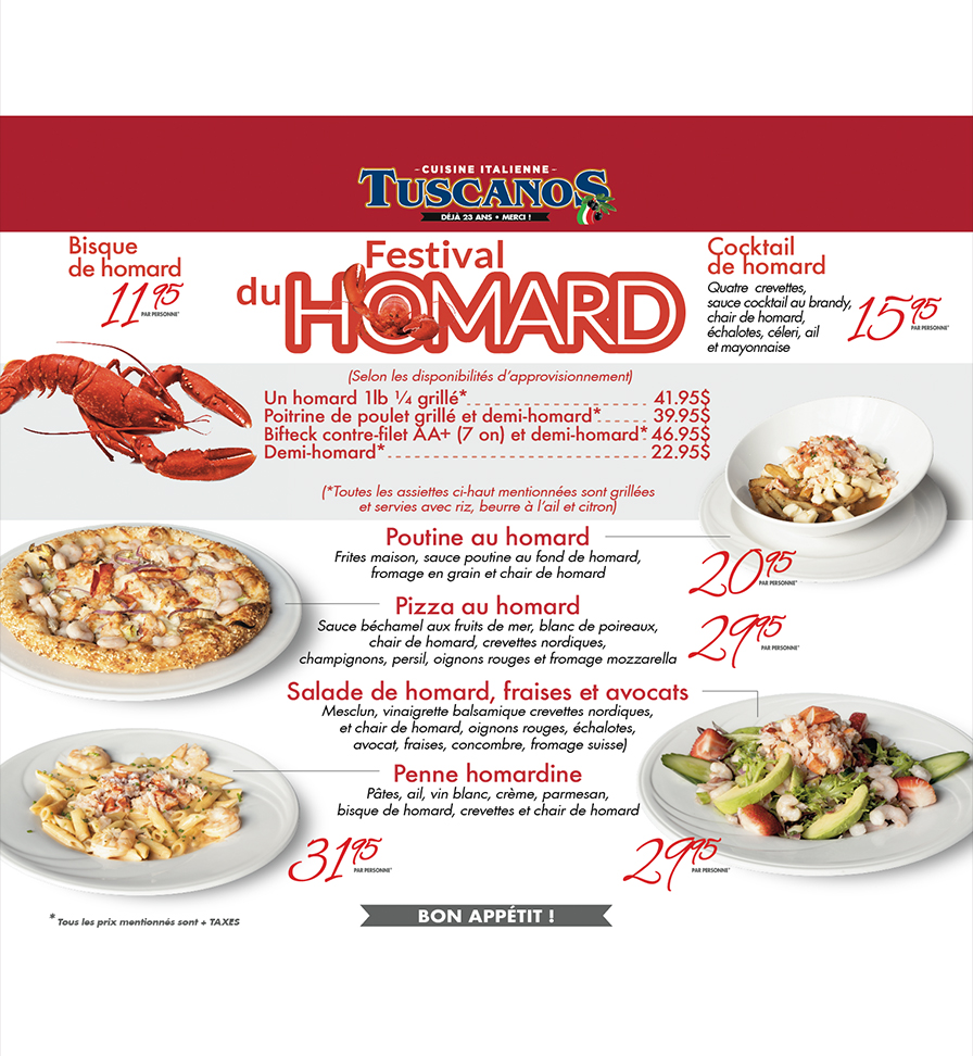 MENU HOMARD